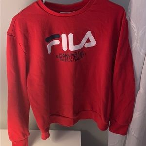 Fila red crew neck sweatshirt